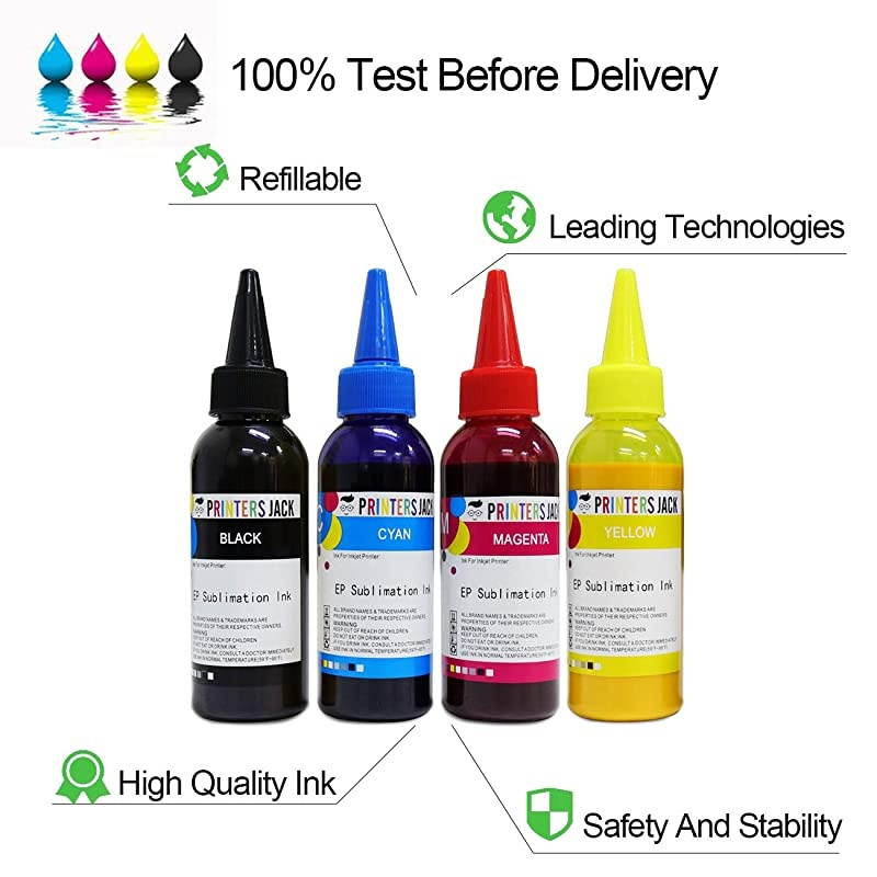 400ML Sublimation Ink Refill for Epson C88 C88+ WF7710 ET2720 ET15000 WF3640 WF7110 WF7210 WF3610 Inkjet Heat Press Transfer on Mugs Plates Polyester Shirts Phone Cases etc