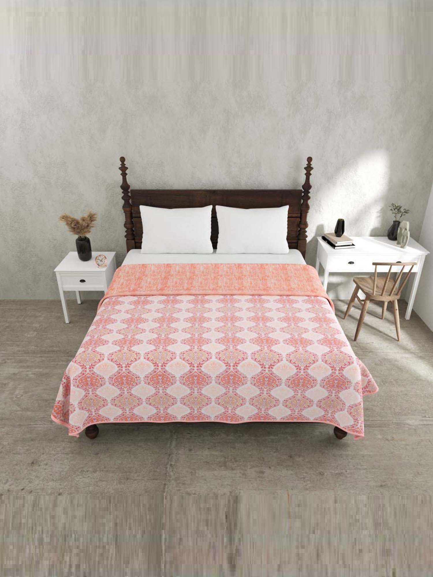 JaipurFabric Carrot Mulmul Cotton 150 GSM Reversible Ac Dohar