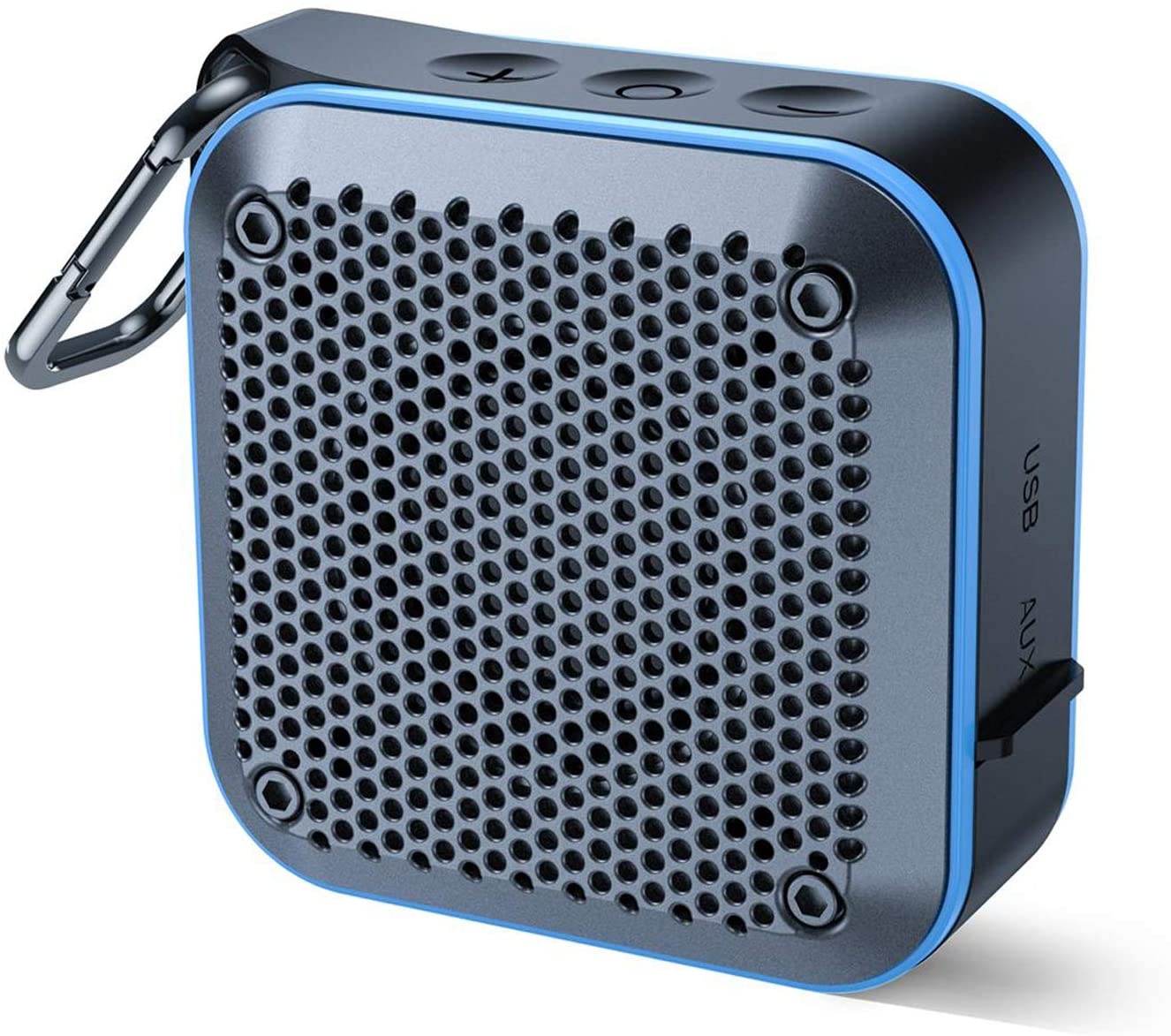 Portable Waterproof Bluetooth Speaker with FM Radio, IPX7 Waterproof Speaker Bluetooth Wireless Small Portable Speaker TWS Stereo 10H Playtime for Shower Bath Pool Boat Beach Home Party Travel(Blue)