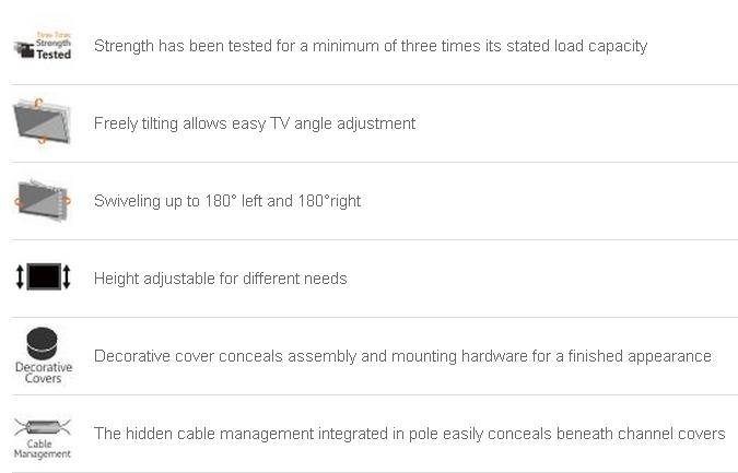 Telescopic Heavy Duty LCD LED TV and Monitor Ceiling Mount for 17~30" LCD-CE5