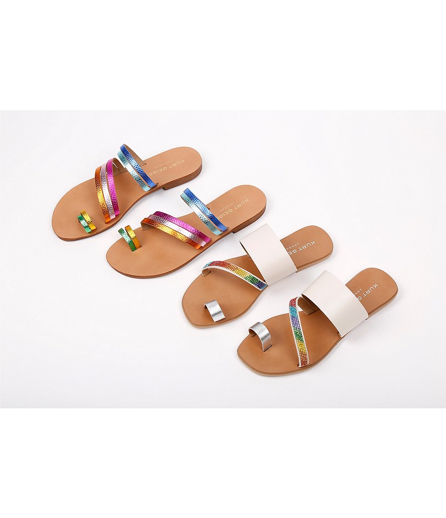 Kurt Geiger London Delilah Rainbow Leather Flat Sandals