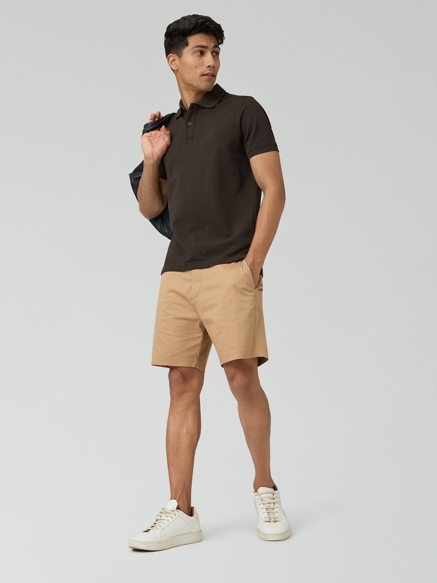 XYXX Mocha Brown Cotton Regular Fit Polo T-Shirt