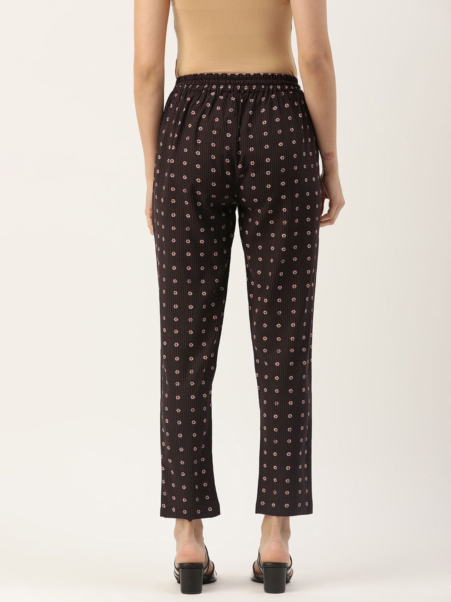 Amukti Brown Printed Pants