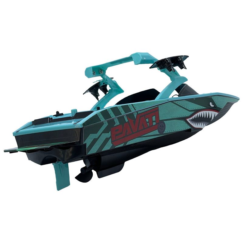 Hyper 1:18 Scale RC Pavati Wakeboard Boat - Lake Blue with Shark Mouth Graphics