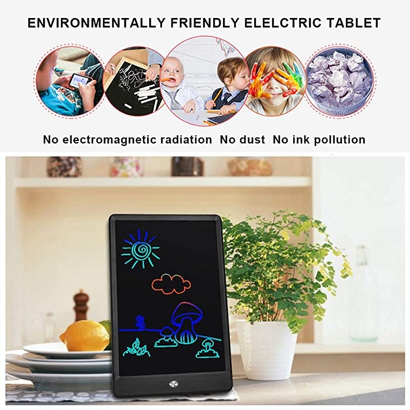 LCD Writing Tablets for Kids 10 inch Colorful Screen Electronic Drawing Pads Writing Board Drawing Tablet Doodle Board Writing Tablets Black