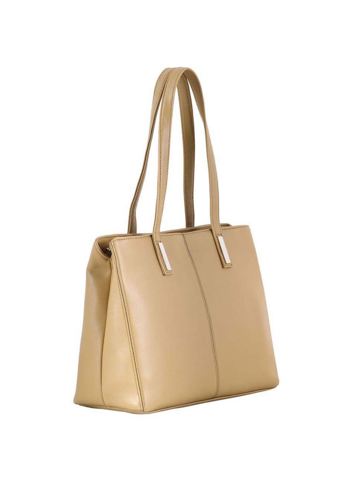 Toteteca Beige Solid Medium Shoulder Handbag