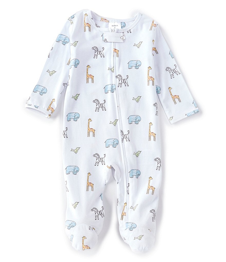 Aden + Anais Baby Newborn-9 Months Long-Sleeves Jungle Jammin Footed Coverall