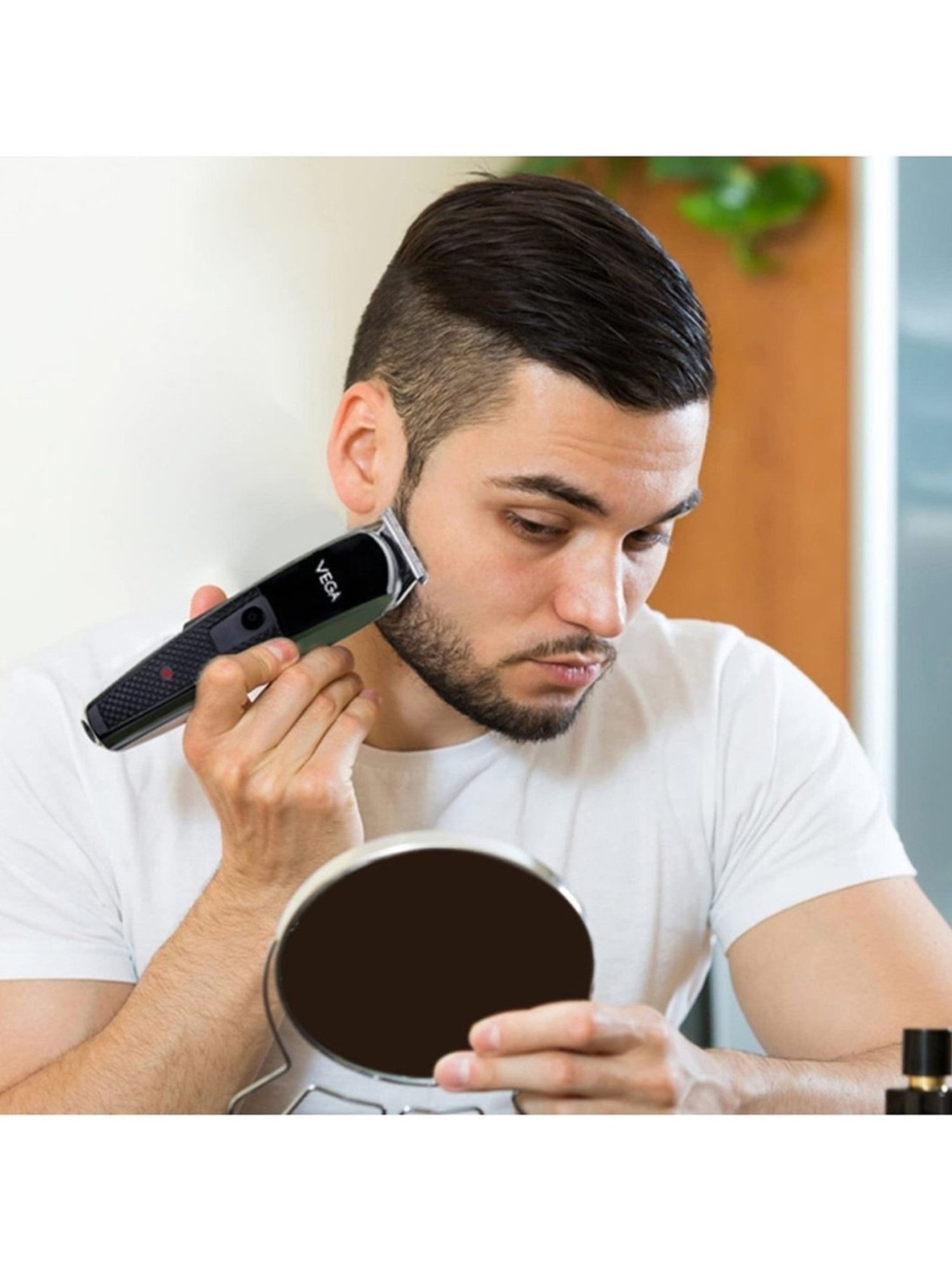 Vega Trimmer Men with Design & T Blade, (VHTH-35) - Black