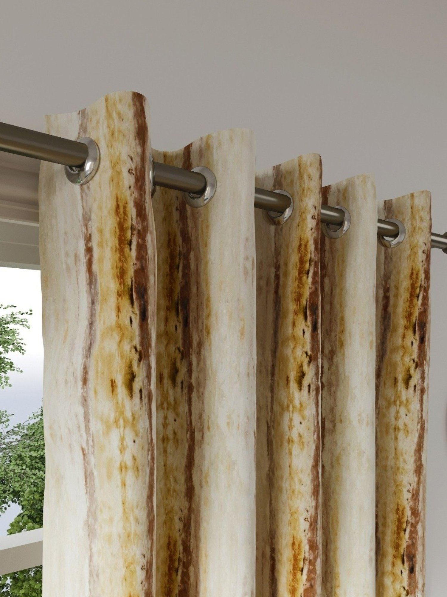 DDecor Abstract Beige Polyester 7 ft Door Curtain