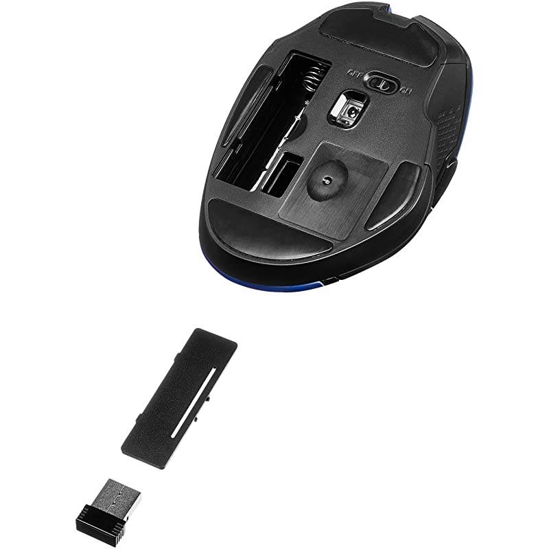 Compact Ergonomic Wireless PC Mouse with Fast Scrolling Blue