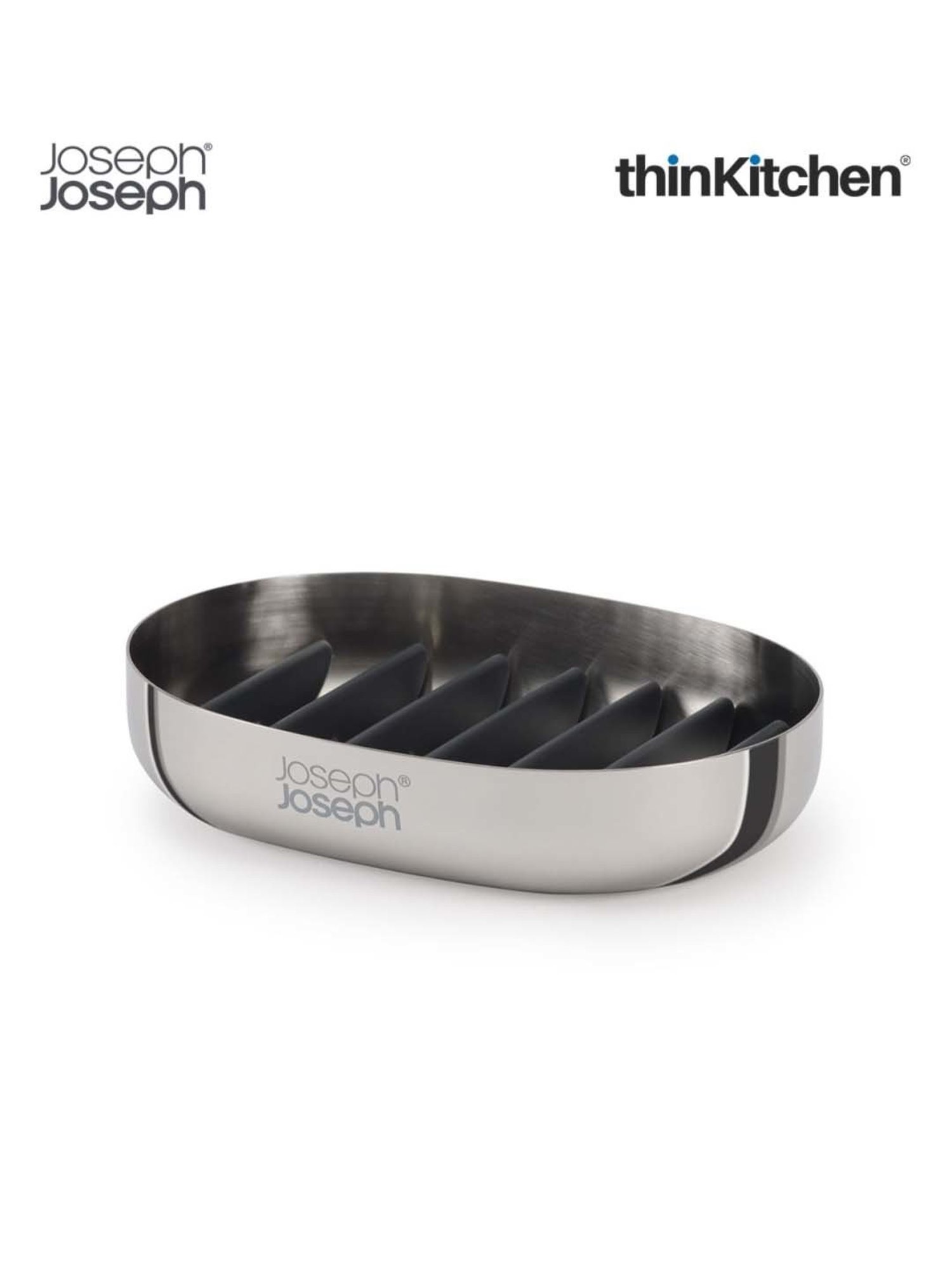 Joseph Joseph Silver Stainless Easystore Luxe Quick-Drain Soap Dish