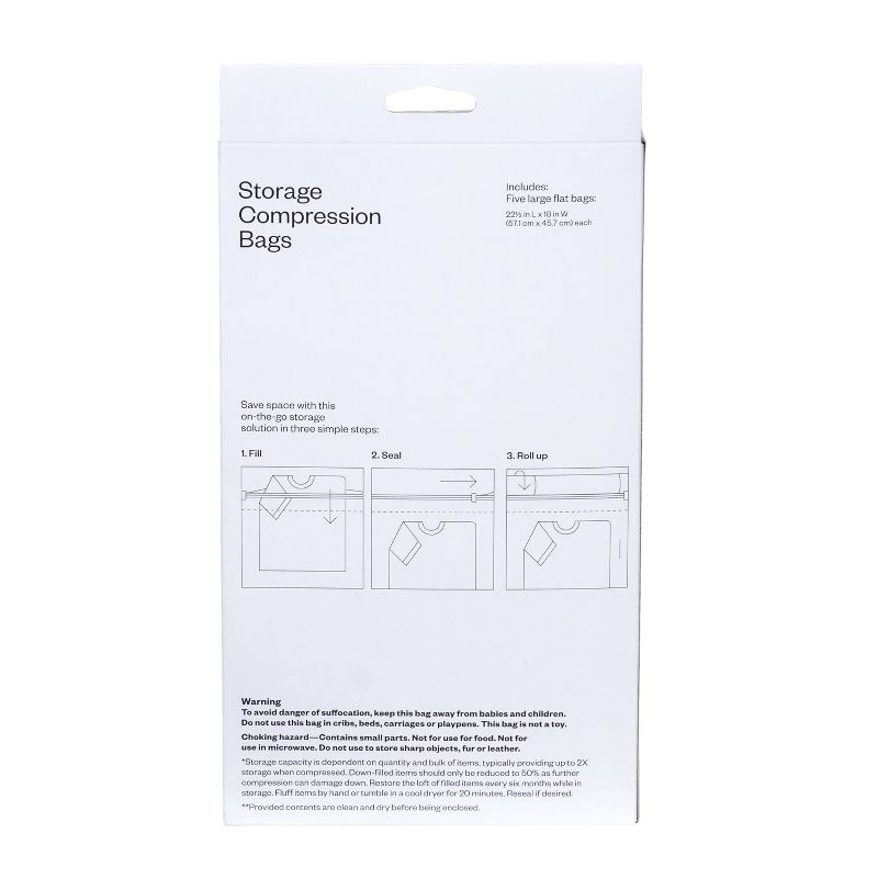 5 Large Compression Bags Travel Clear - Room Essentials™