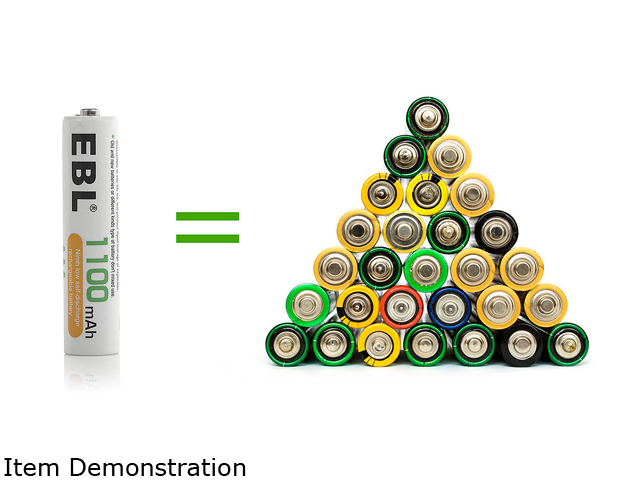 EBL AA AAA Rechargeable Batteries (4-Pack, 1100mAh + 4-Pack, 2800mAh) with 8 Bay Battery Charger for AA AAA Ni-CD Ni-MH Replacement Battery
