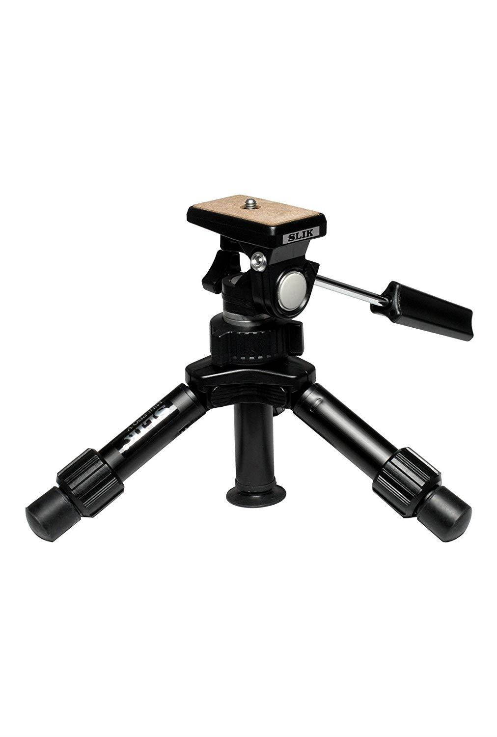 SLIK Mini-Pro V Tripod with 2-Way Pan/Tilt Head, Black (611-352)