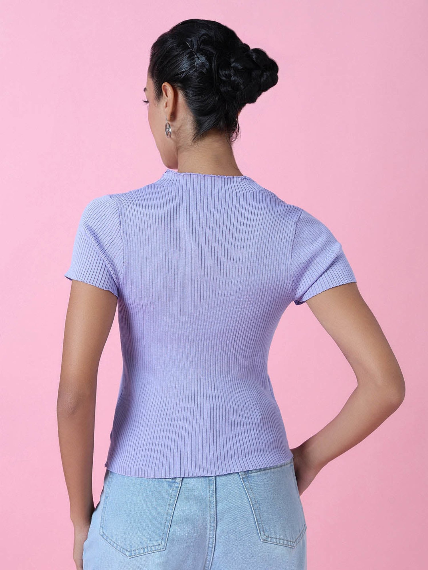 SHOWOFF Lavender Regular Fit Top