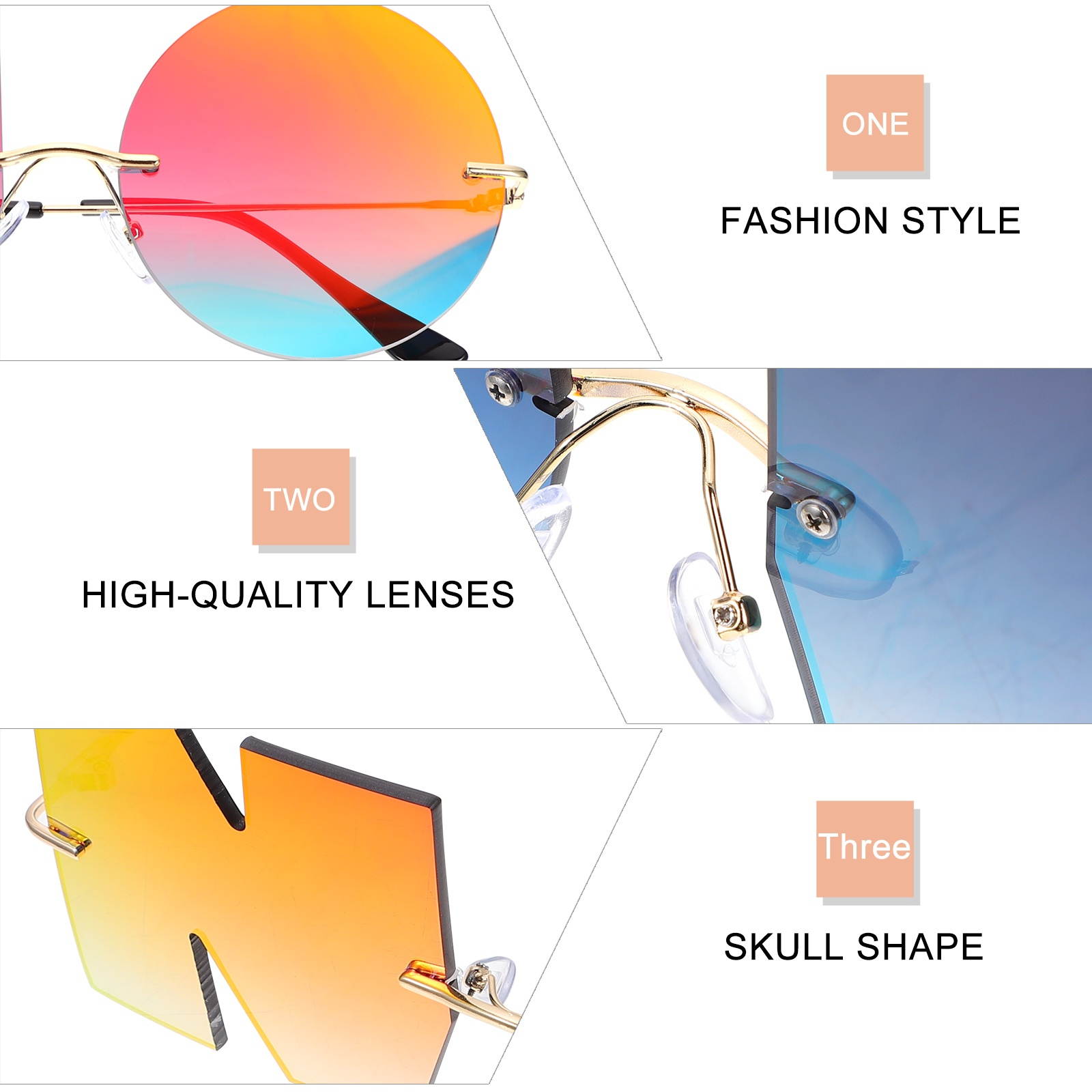 1 Pair Stylish Personality Sunglasses Chic Letter Sunglasses Photo Shooting Prop