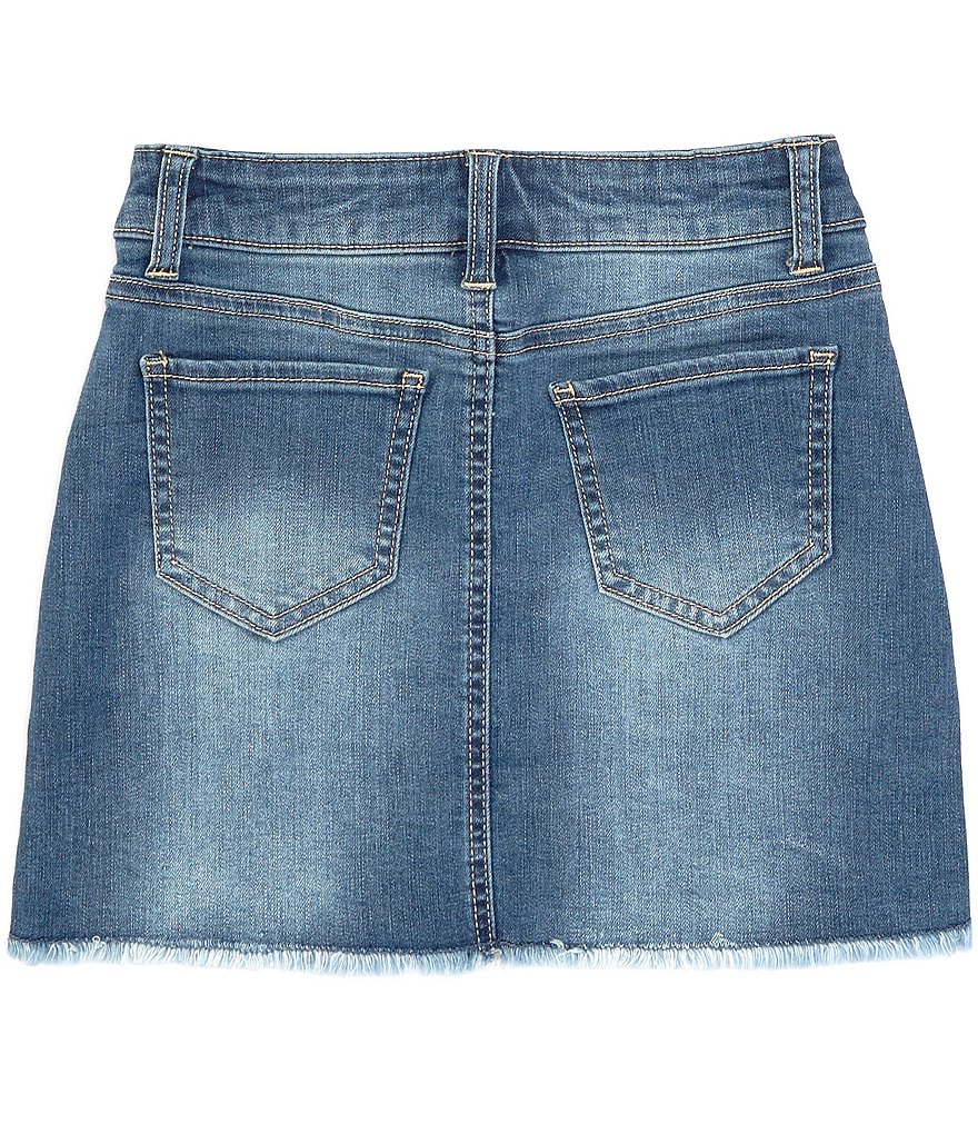 I.N. Girl Big Girls 7-16 Button-Front Denim A-Line Skirt