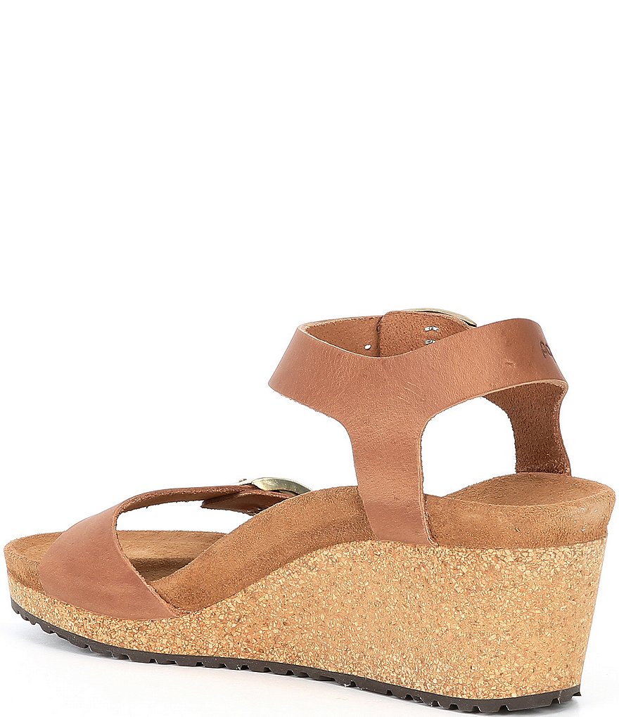 Papillio by Birkenstock Soley Leather & Cork Ankle Strap Wedges