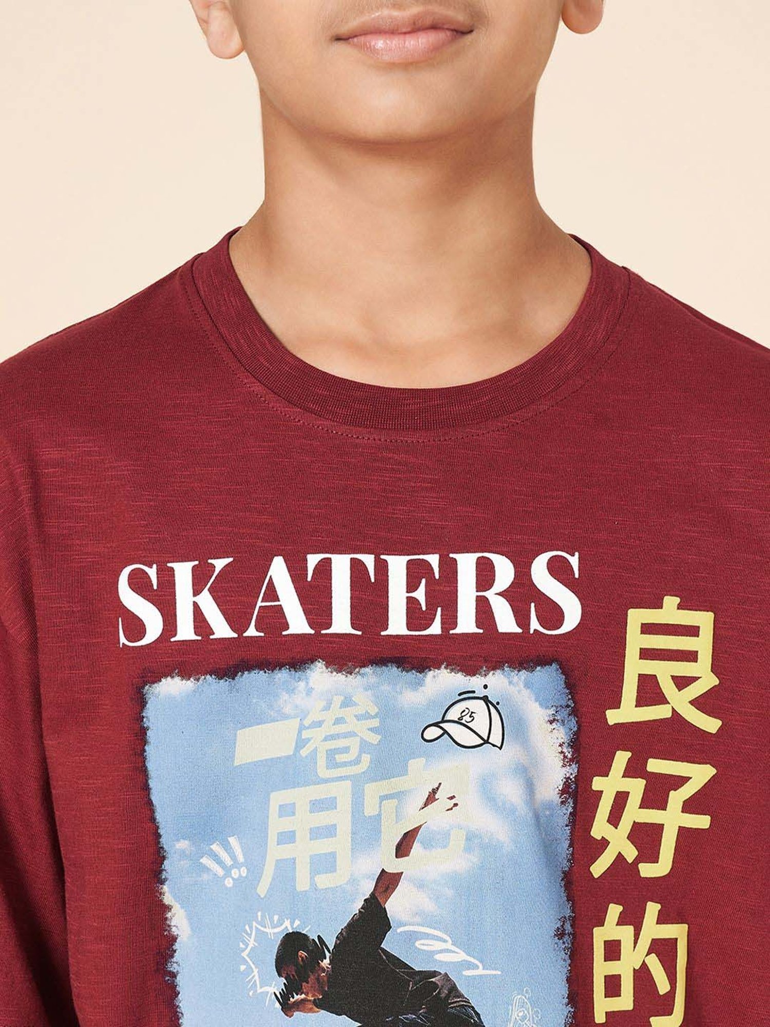 Coolsters by Pantaloons Boys Tibetan Red Cotton Printed T-Shirts