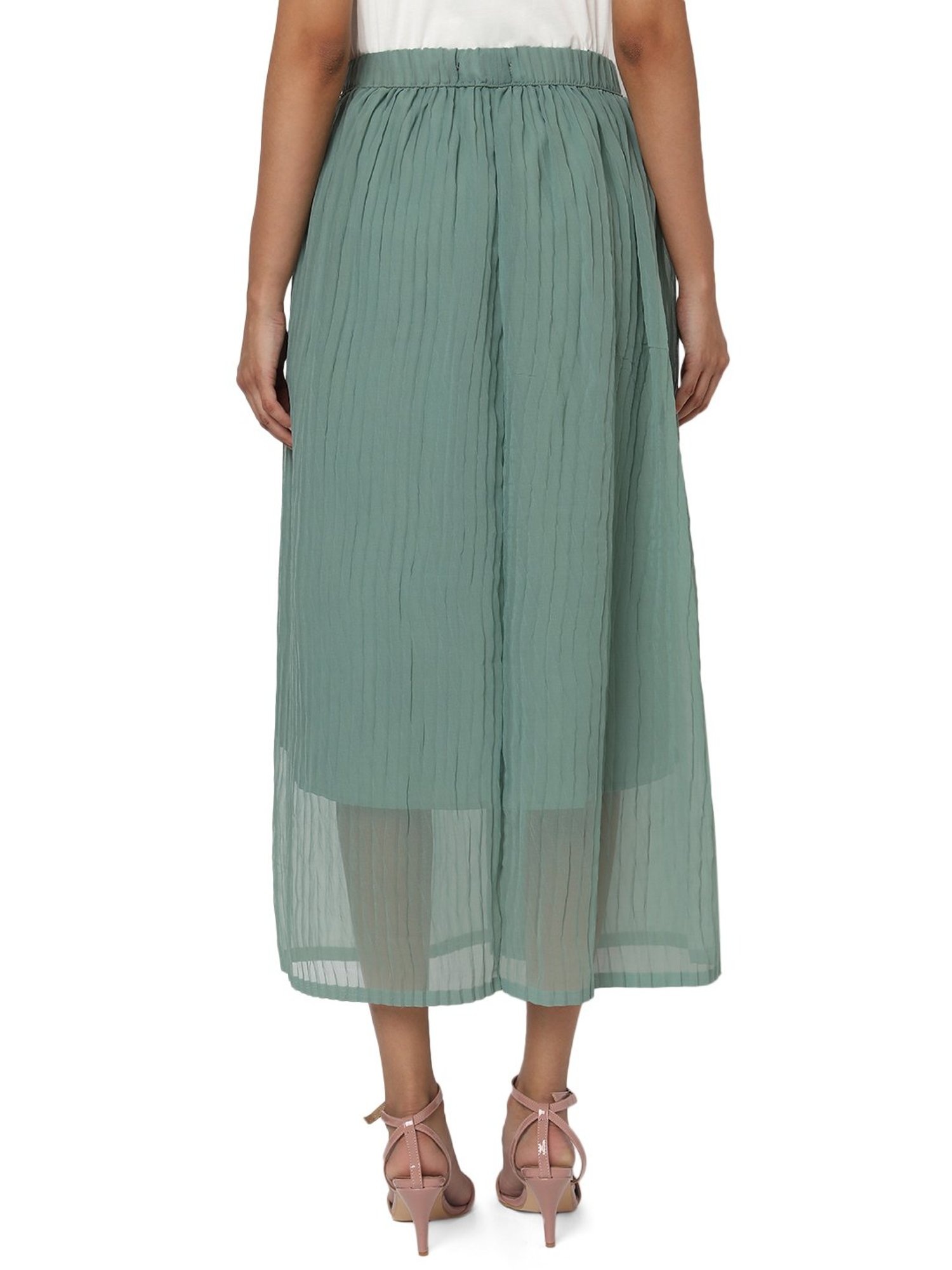 Smarty Pants Sage Green Midi Skirt