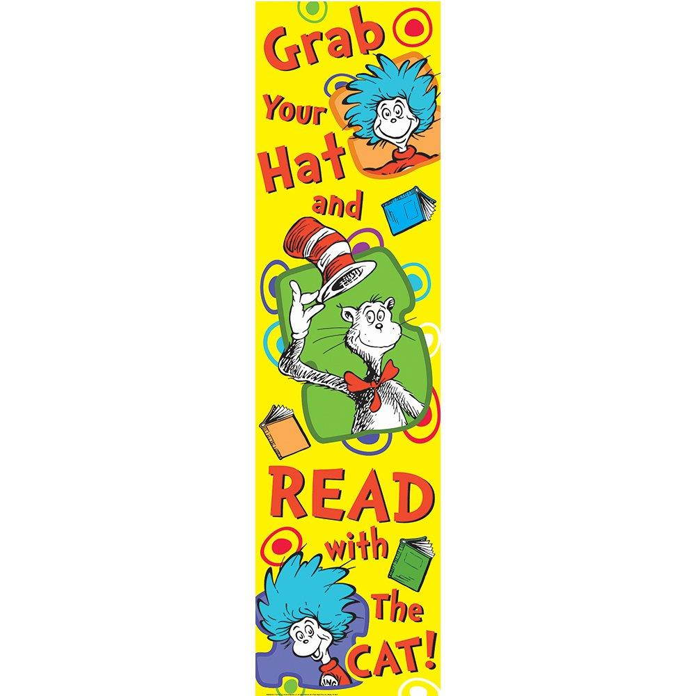 Eureka Dr. Seuss Vertical Classroom Banner, Grab Your Hat, Measures 45 x 12