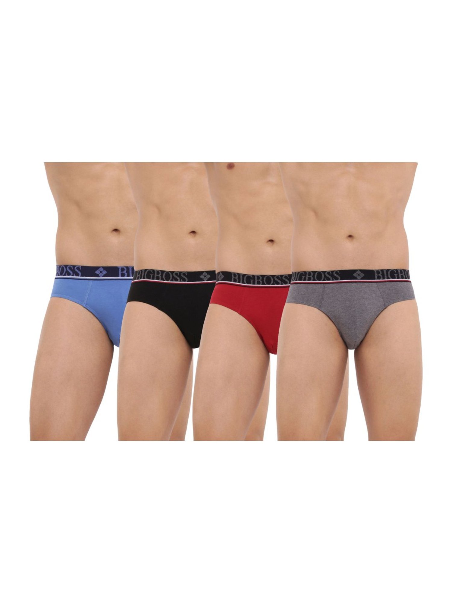 Dollar Bigboss Assorted Color Cotton J-Class Mobilio Briefs (Pack Of 4)