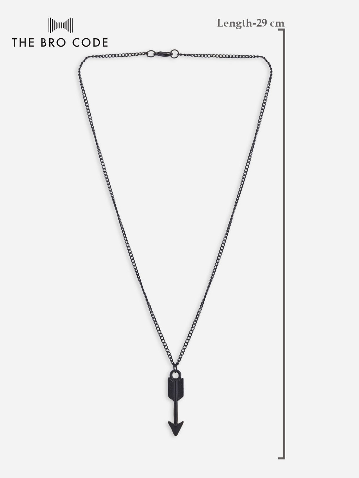 The Bro Code Black Arrow Pendant Necklace For Men