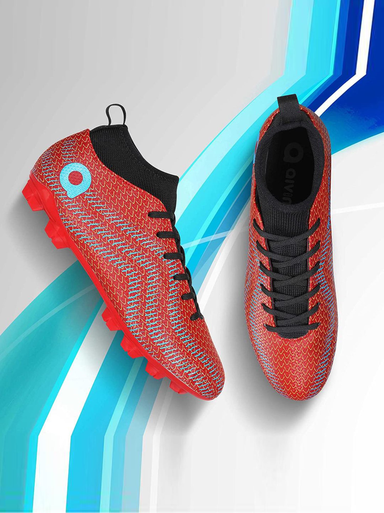 AIVIN Men's Pro Rattle Snake Red Football Shoes