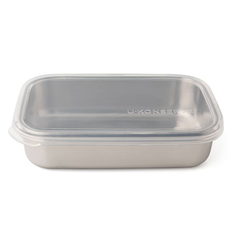 U-Konserve Stainless Steel Food-Storage Container Rectangle 25oz - Clear Silicone Lid