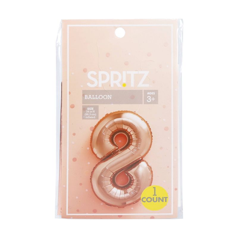 "8" Foil Balloon Rose Gold - Spritz™