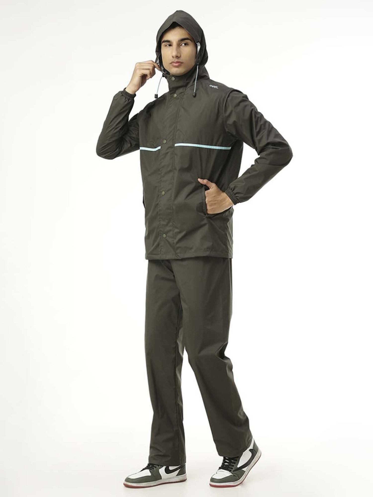 Zeel Olive Green Raincoat Set