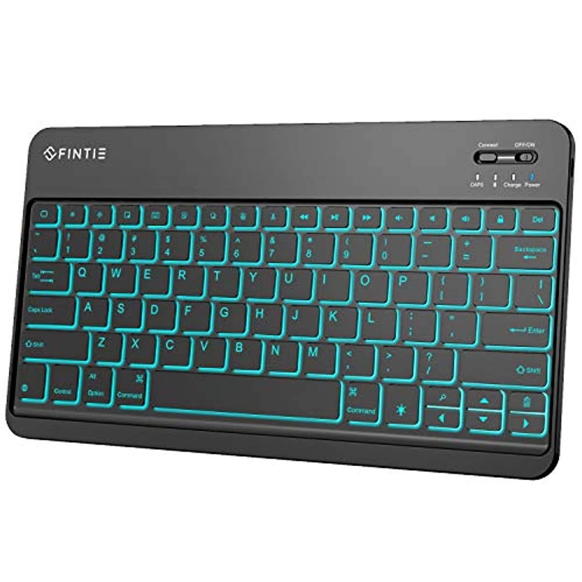 Fintie 12 Inch Wireless Bluetooth Keyboard - [7 Color Backlit] Ultra-Slim Portable for iPad Pro, iPad Air, iPad 9.7 2018, iPad 2017, iPad Mini 5/4/3/2/1, iPad 4/3/2 and Other iOS Devices (Black)