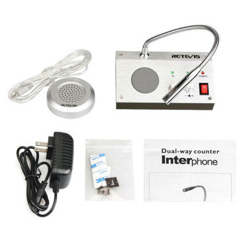 Dual-Way Bank/Office/Station Window Counter Intercom Interphone System 110V US