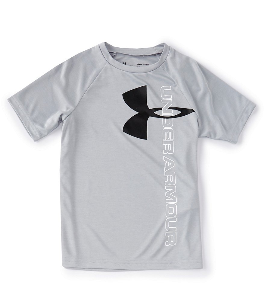Under Armour Big Boys 8-20 Short Sleeve Tech Split Big Logo Hybrid Tee