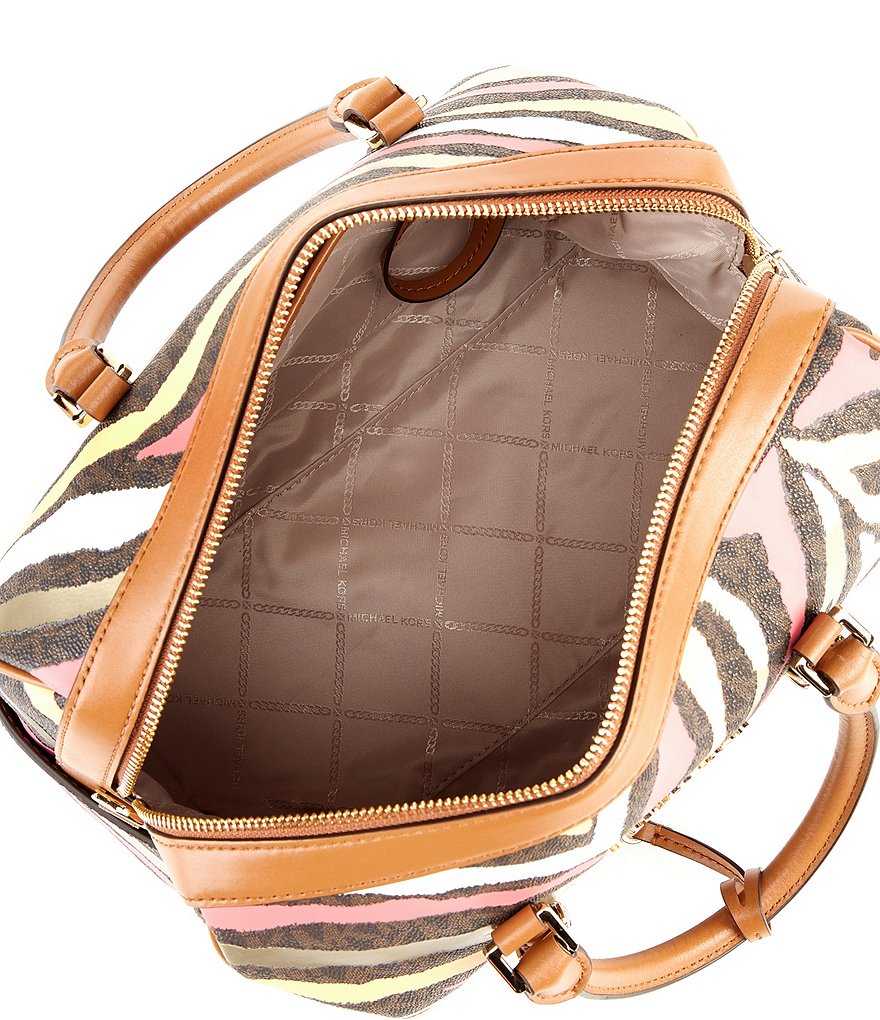 Michael Kors Zebra Signature Bedford Travel Medium Duffle Bag