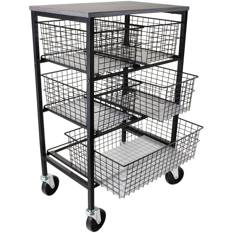 Tim Holtz Rolling Utitlty Basket Storage Cart W/5 Drawers-12.99"X14.17"X29.13" FOB:MI