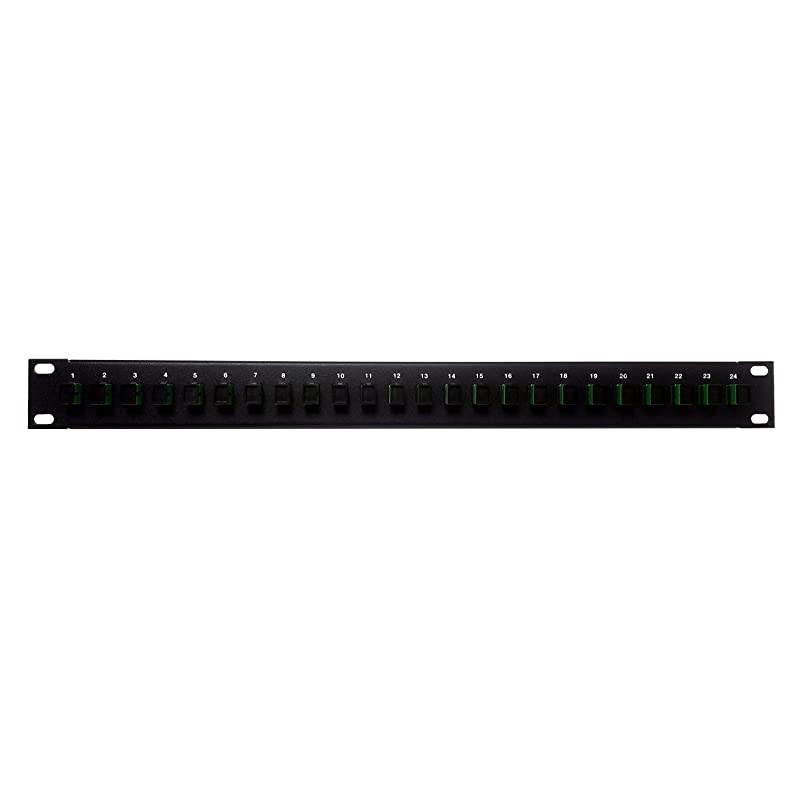 Port SC Fiber Patch Panel APC Singlemode Green Couplers Loaded 1u 19