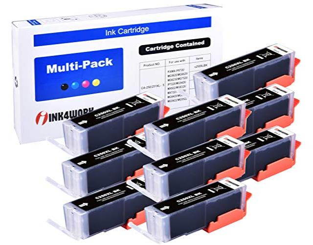 ink4work 9 Pack PGI-250XL PGI250XL Black Compatible Ink Cartridge Set for Pixma IP7220, MG5420, MG6320, MX722, MX922