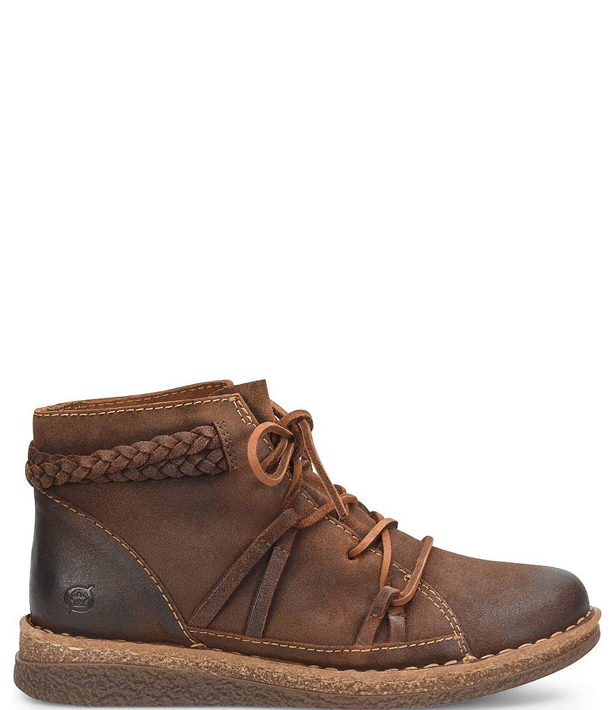Born Temple II Distressed Leather Lace-Up Booties