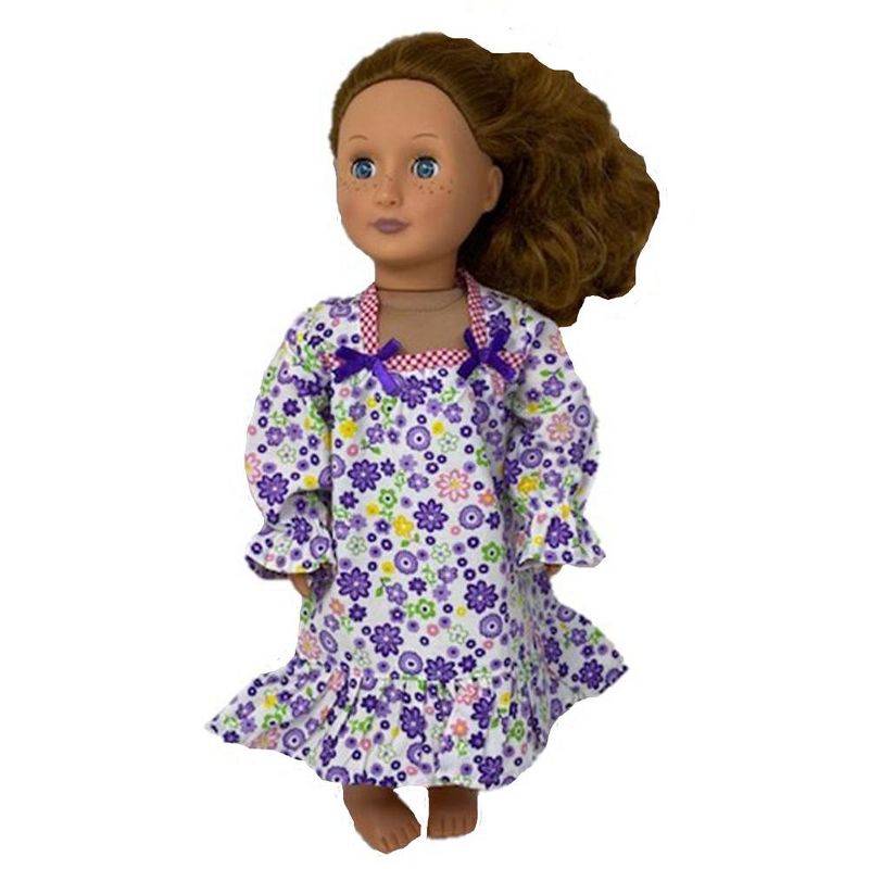 The Queen's Treasures Little House on the Prairie Green Calico Dress, Bonnet & Apron for 18" American Girl Dolls