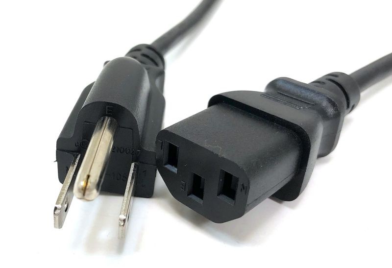 MICRO CONNECTORS, Inc. 15 Feet Universal AC Power Cord UL Approved NEMA 5-15P to C13 Black/ 2-Pack (M05-113UL15-2P)