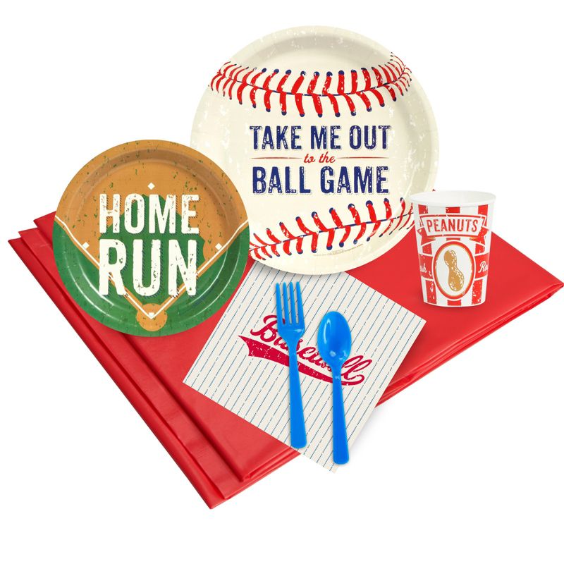 Birthday Express Baseball Time Party Pack - Serves 8 Guest