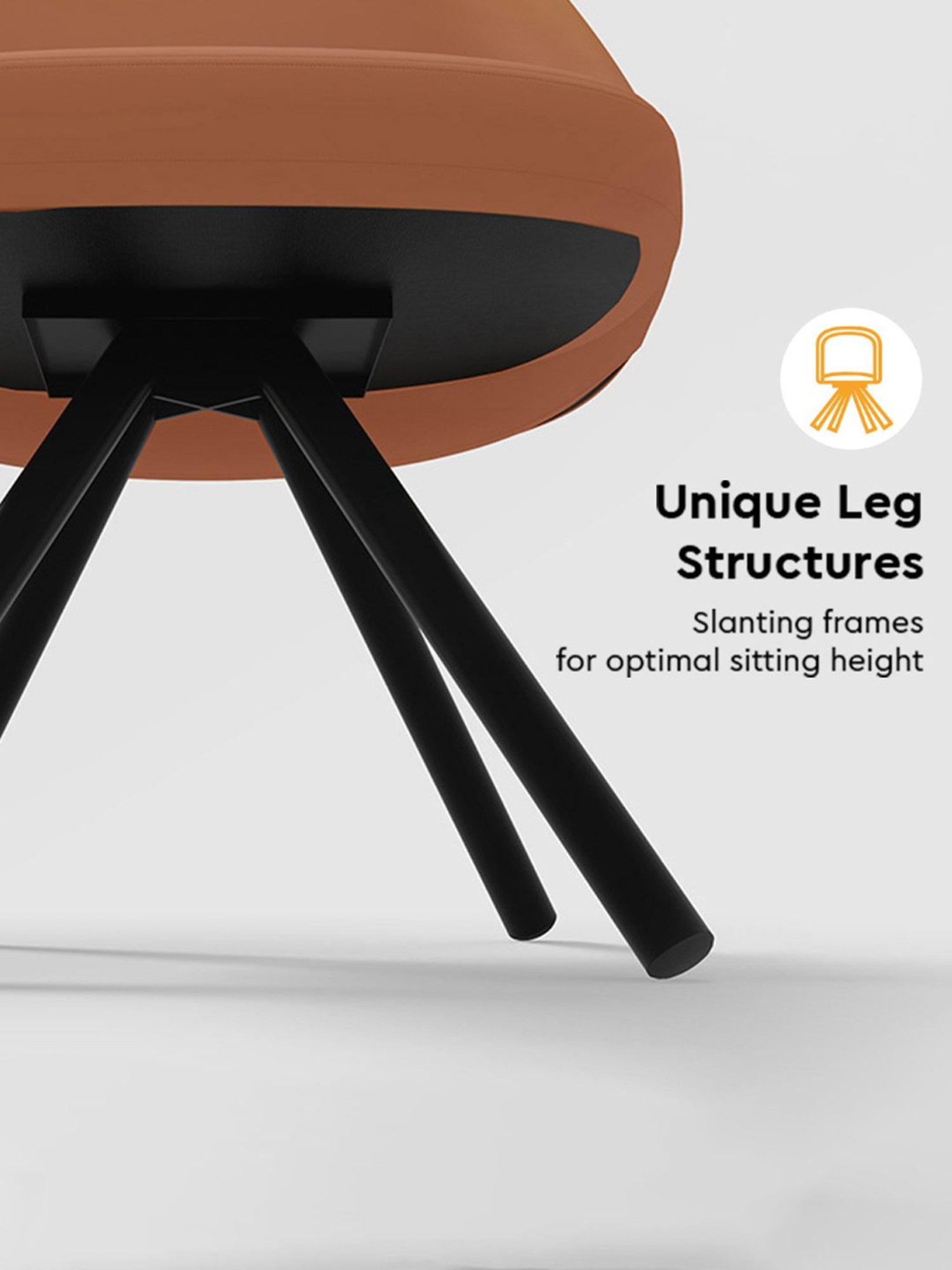 Godrej Interio Fraise Brown Leather Dining Chair (Set of 2)