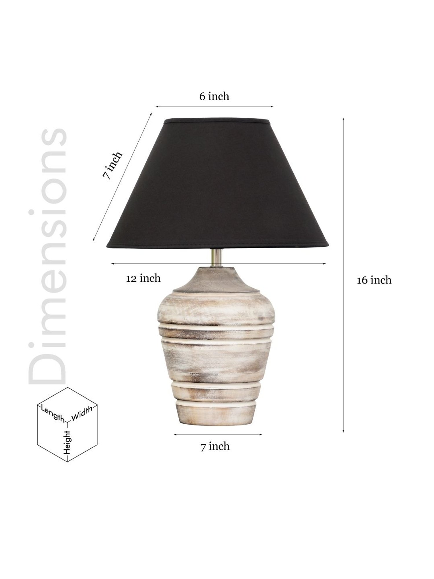 Kapoor Lamp Shades Distress White & Black Wood Prova Table Lamp