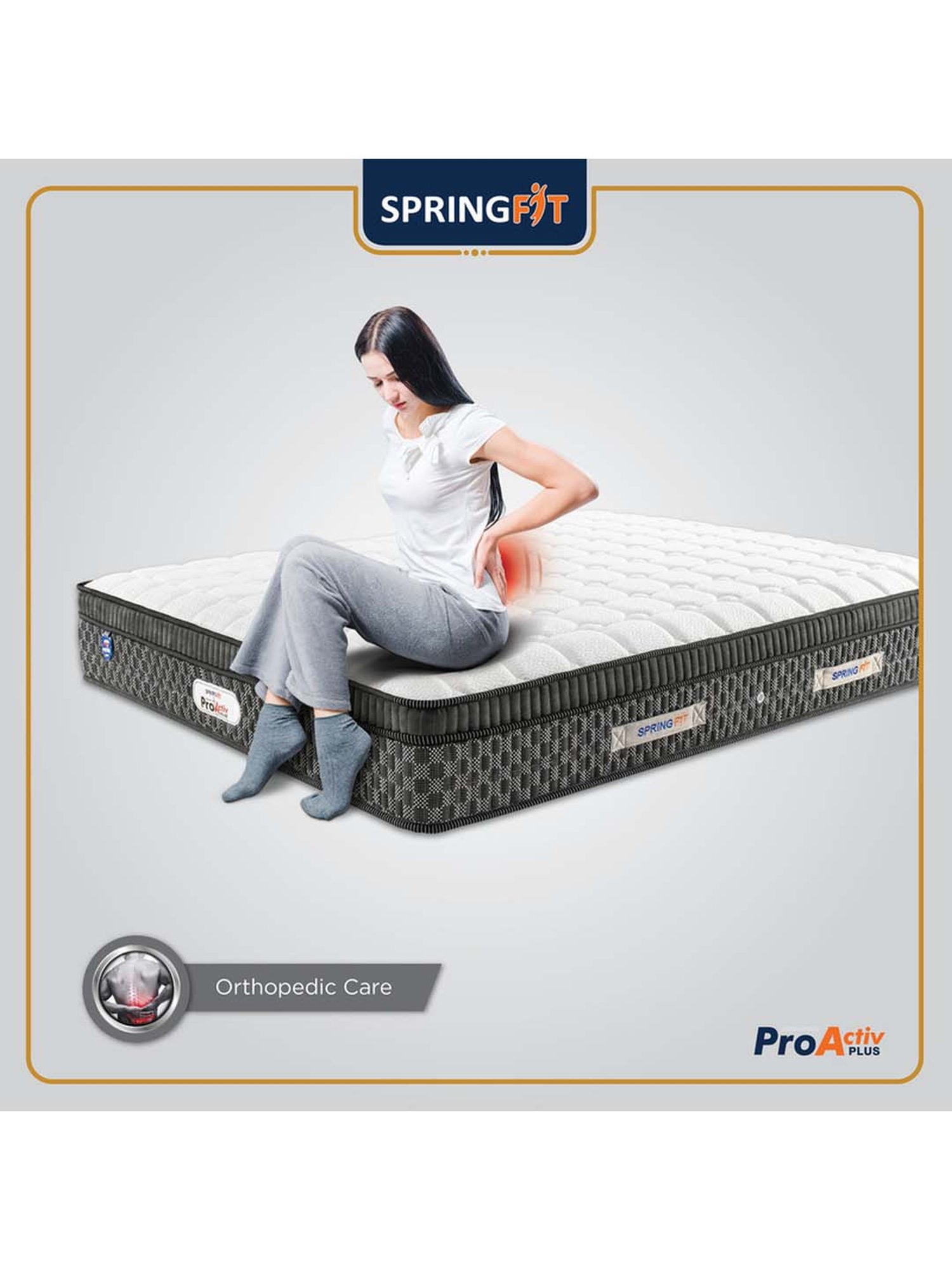Springfit Pro Activ Plus Ortho Hr Foam Bed Mattress 5 inch-Single Size(72x36x5)