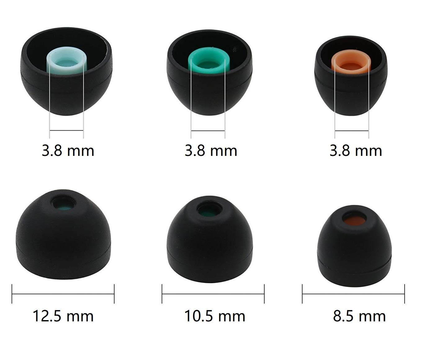 Replacement Ear Tips for in-Ear Headphone, S/M/L 3 Size Ultra Soft Silicone Earbud Tips, Fit for Most in-Ear Headphone (S/M/L)