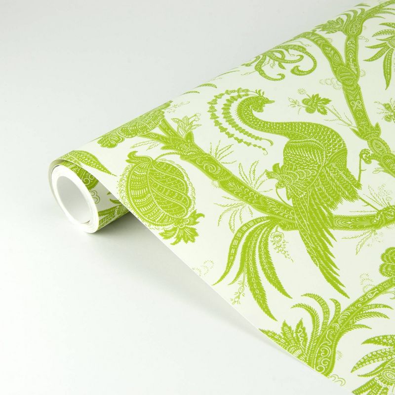Brewster Pear Balinese Peacock Scalamandre Self Adhesive Wallpaper