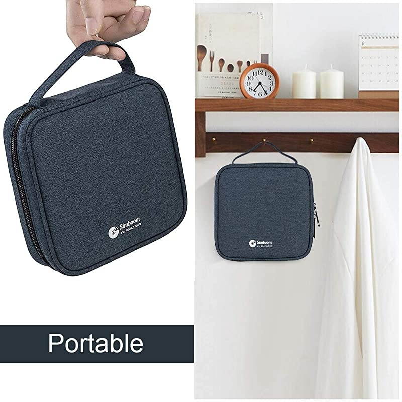 CDDVD Storage Case Travel Bag Portable 32 Disc Wallet Binder Waterproof for Car Home Office Blue