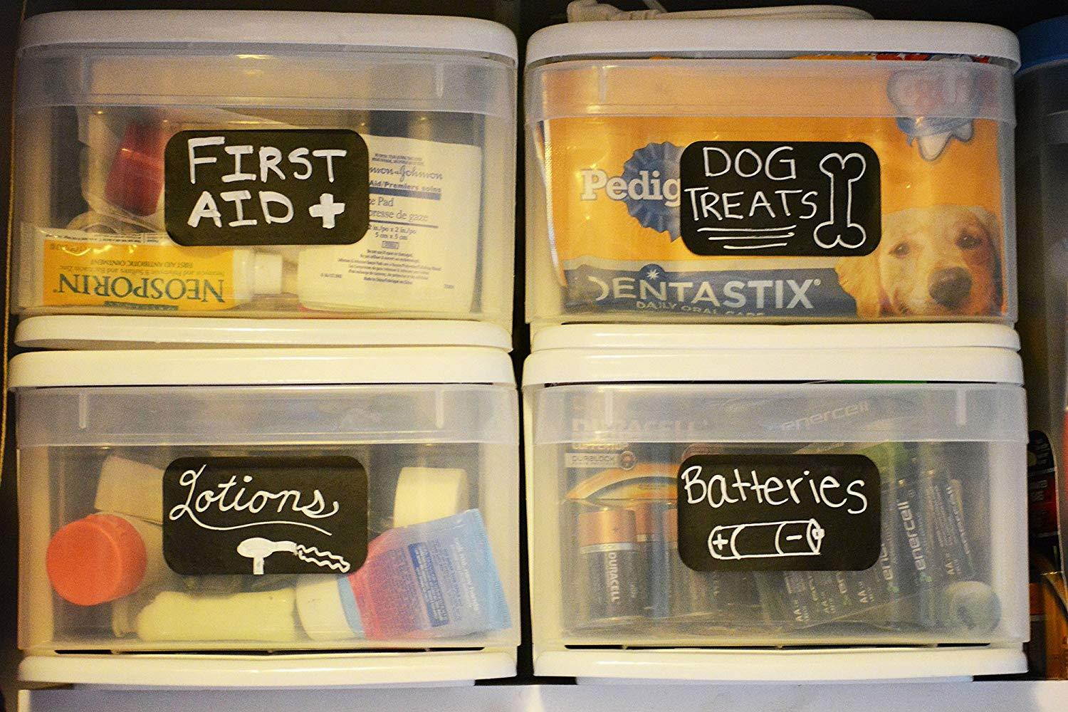 Cohas Chalkboard Labels in Large Rectangle Shape includes No Marker and 42 Labels, Refill Kit, No Marker