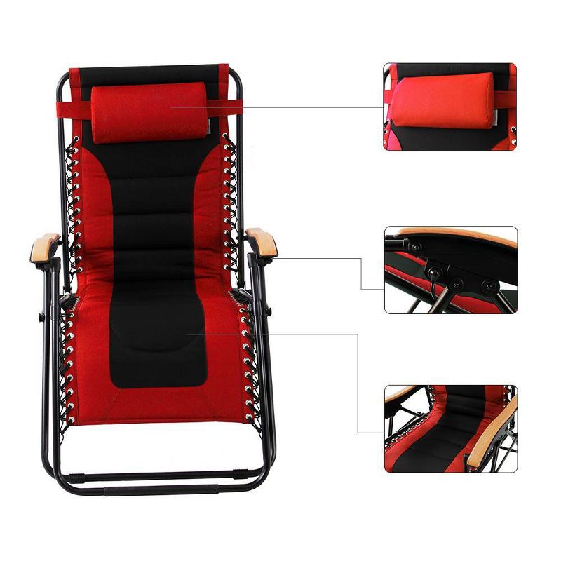 Oversize Padded Zero Gravity Lounge Chair - Red - Captiva Designs